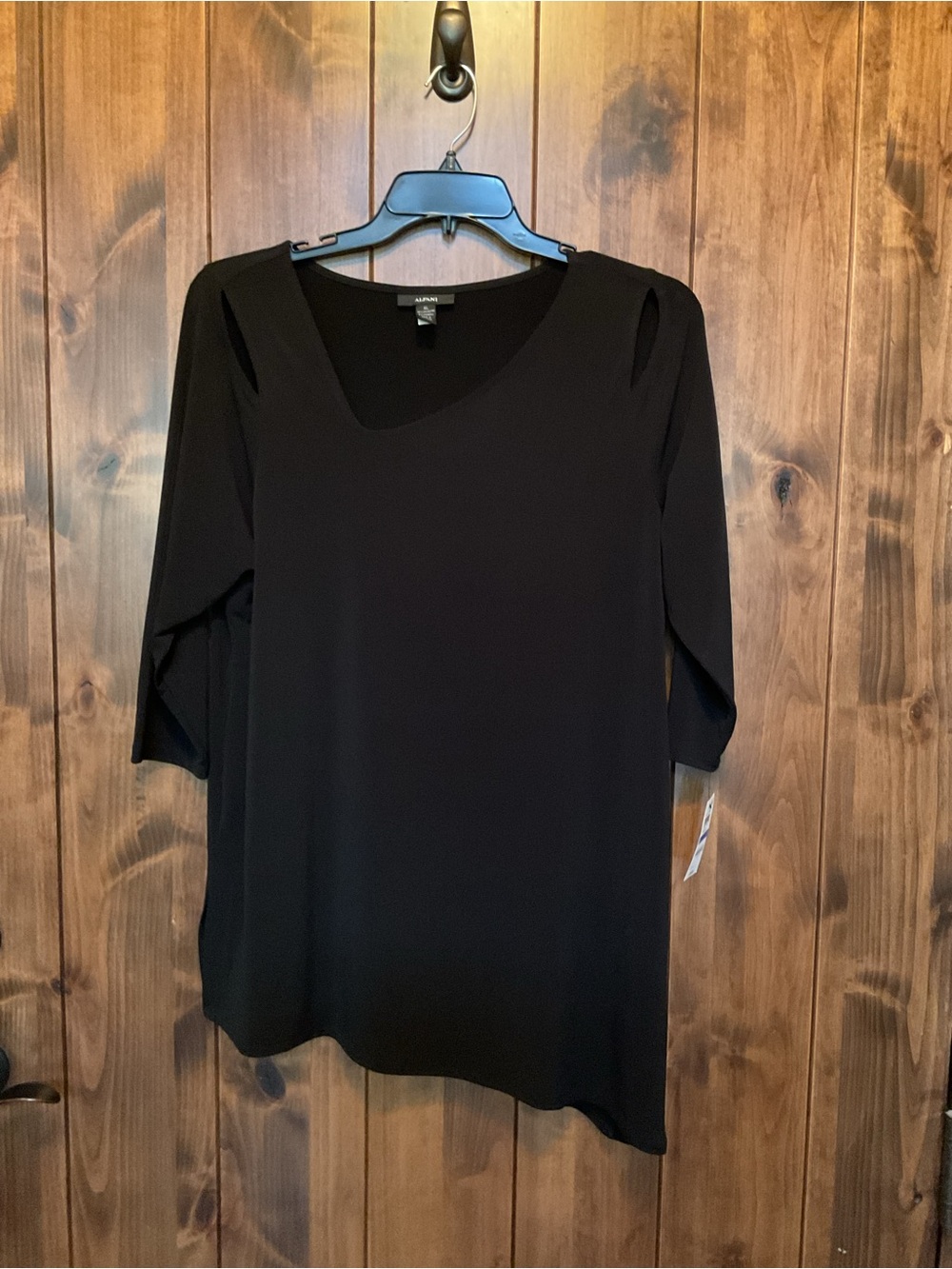 Alfani Black Asymmetric Neck Tunic